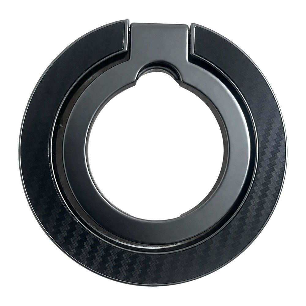 Zore Paris M162 Karbon Fiber Tasarımlı Magnetik Ring Standlı Telefon Tutucu Siyah