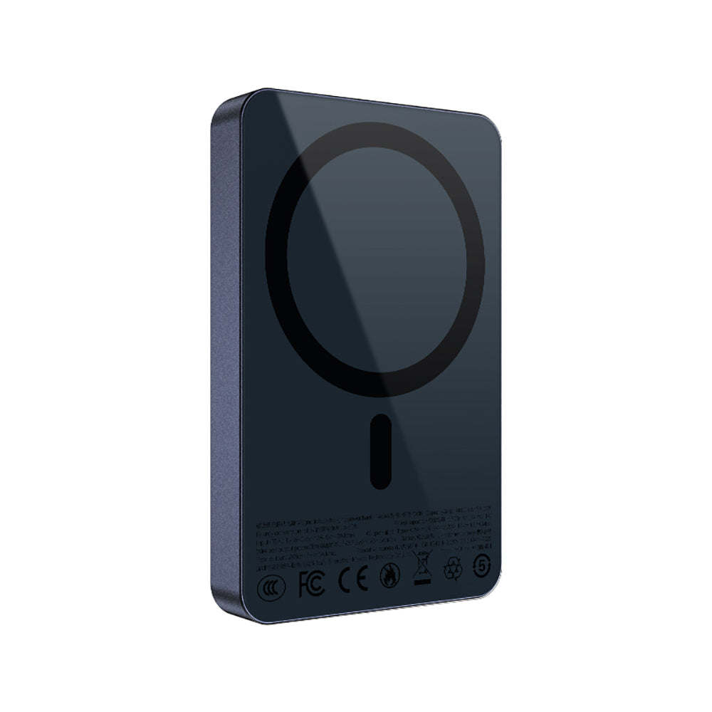 Recci RPB-W36 Ultra İnce PD 20W Hızlı Şarj Özellikli Wireless Powerbank 15W 10000mAh Mavi