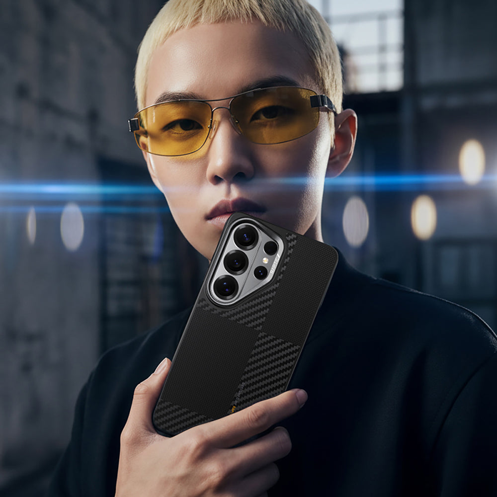 Galaxy S26 Ultra Kılıf M-safe Şarj Özellikli 600D Metal Kamera Çerçeveli Raptic Aramid Dual Serisi Kapak
