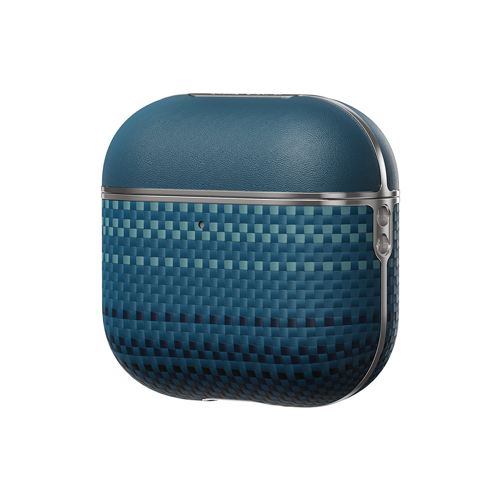 Apple Airpods 4. Nesil Kılıf Aramid Fiber Pitaka Tactile Woven Sunset-Moonrise Serisi Sunset Kapak Mavi