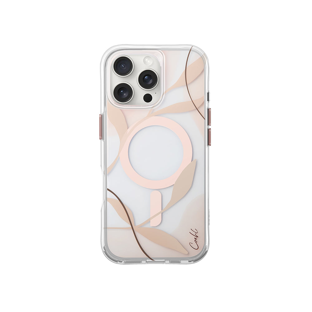COEHL iPhone 16 Pro Max Kılıf Magsafe Şarj Özellikli Şeffaf Arka Yüzey Verdure Kılıf