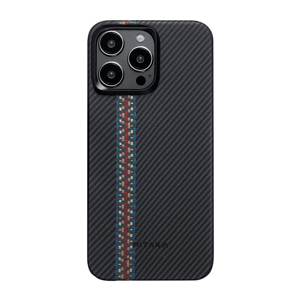 PİTAKA Magsafe Şarj Özellikli İPhone 15 Pro Max 600D Aramid Fiber Pitaka Tactile Woven Orchestra Serisi Rhapsody Kapak