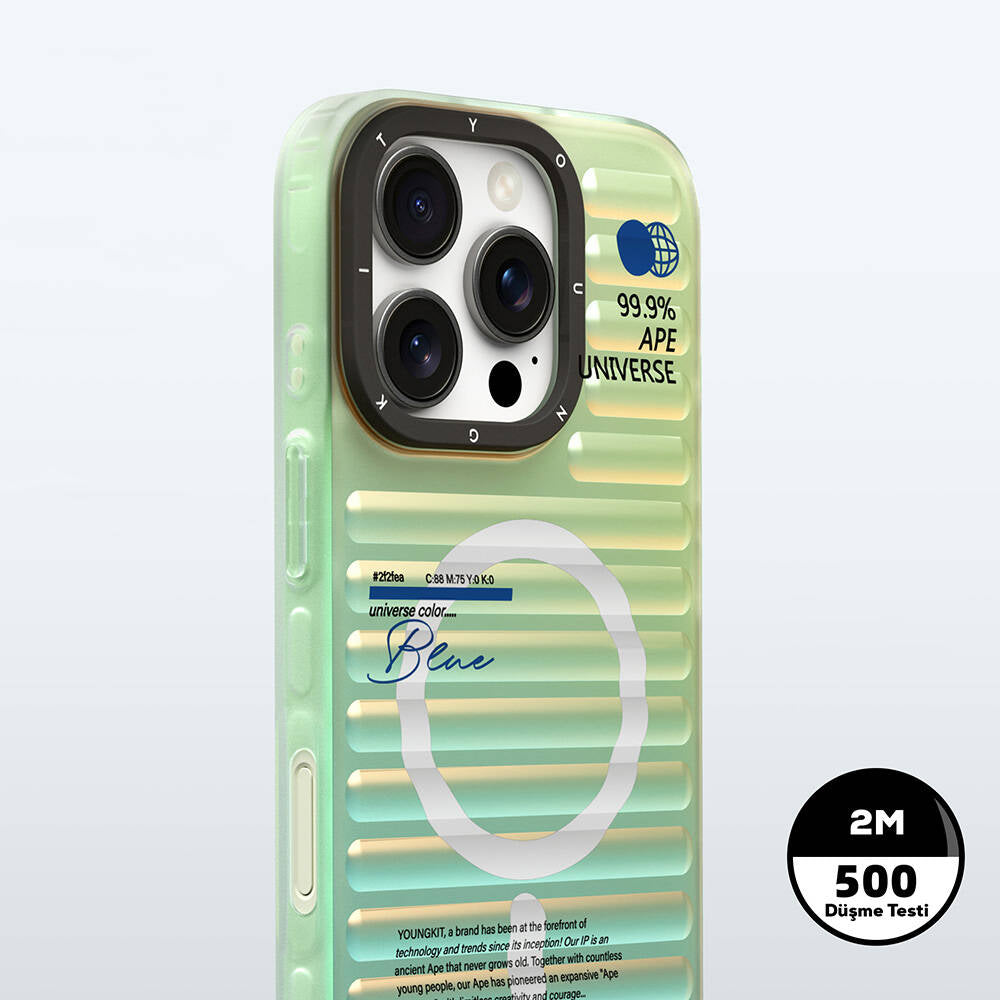 YOUNGKİT iPhone 16 Pro Max Magsafe Şarj Özellikli Chameleon Serisi Mavi Kılıf