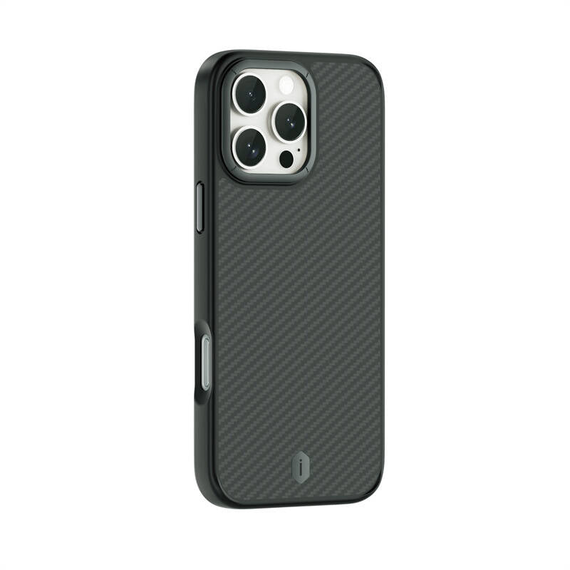 WİWU iPhone 16 Pro Max Magsafe Şarj Özellikli Aramid Fiber Tasarım Kevlar Kılıf
