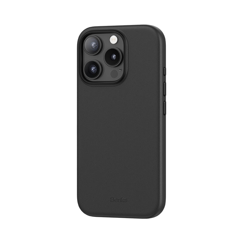 BENKS iPhone 16 Pro Magsafe Şarj Özellikli Çizilmeye Dayanıklı VitaPro Serisi PU Deri Siyah Kılıf