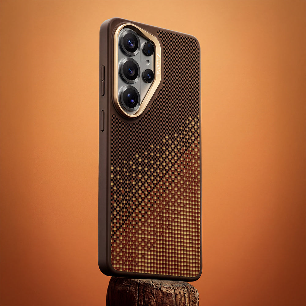 Galaxy S26 Ultra Kılıf M-safe Şarj Özellikli Raptic Aramid Skin Dual Serisi Kapak Kahverengi