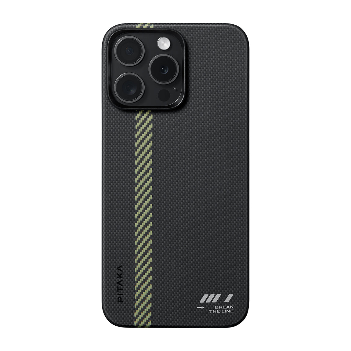 PİTAKA Magsafe Şarj Özellikli iPhone 15 Pro Max Aramid Fiber Pitaka Tactile Woven Break The Line Kılıf