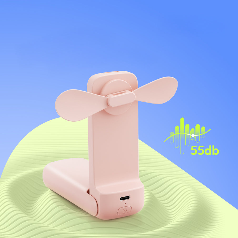 Aecooly PF01 Katlanabilen 3 Kademeli Portatif Soğutucu El Fanı Pembe
