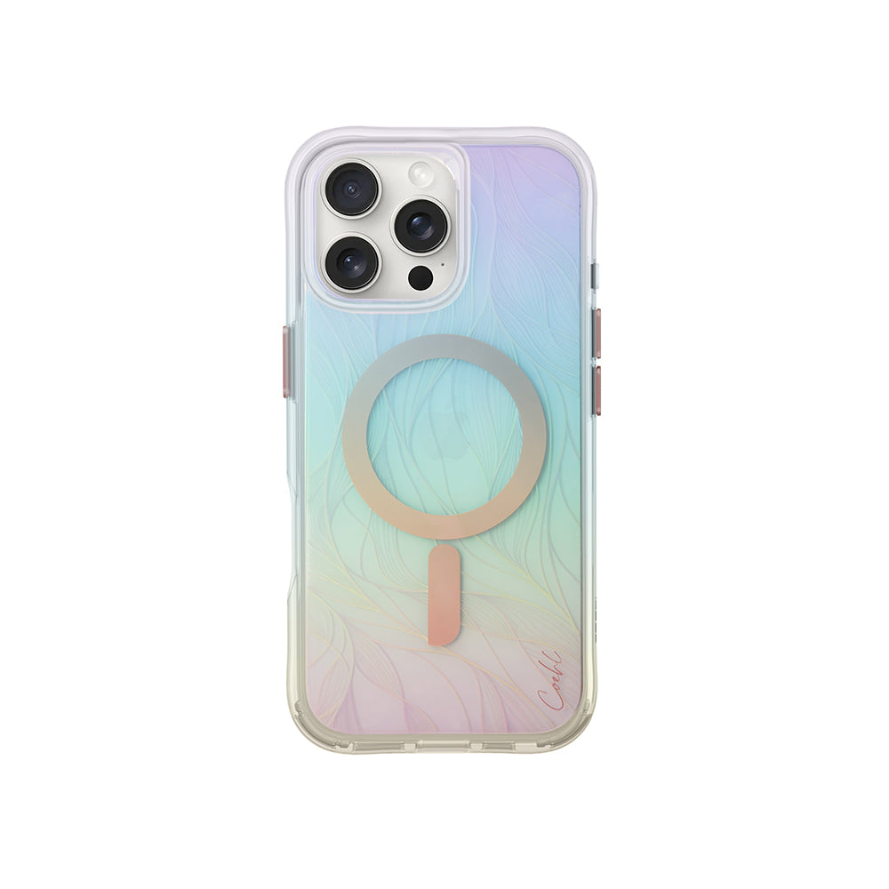 COEHL iPhone 16 Pro Max Kılıf Magsafe Şarj Özellikli Holografik Şeffaf Arka Yüzey Willow Kılıf