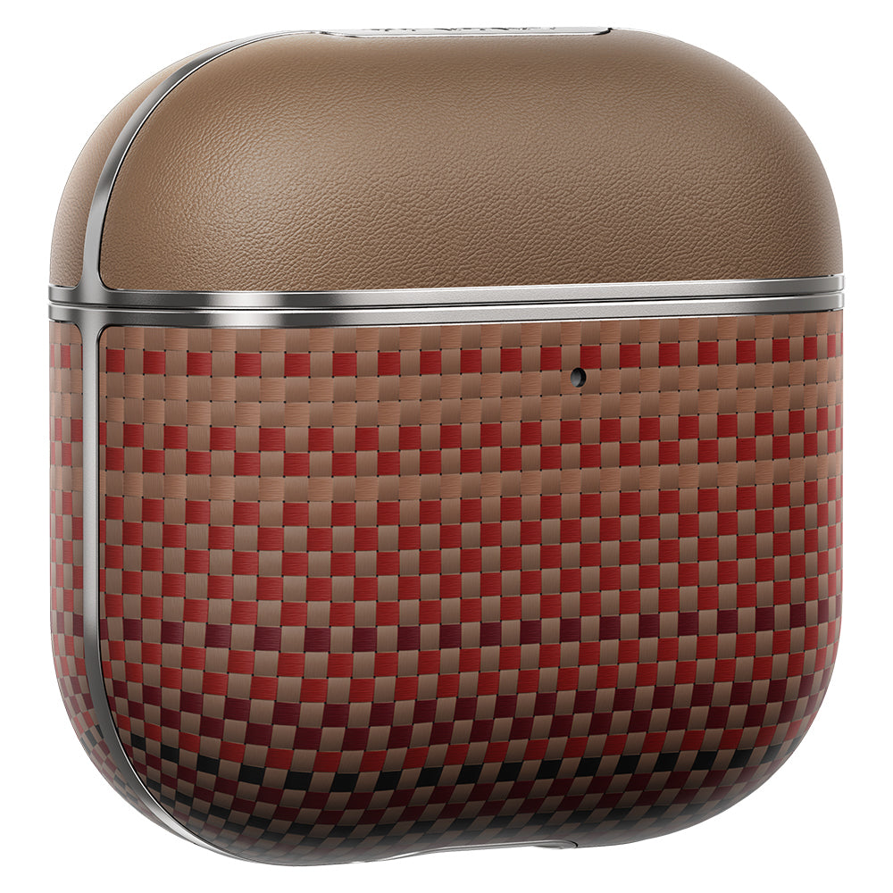 Apple Airpods Pro 2 Kılıf Aramid Fiber Pitaka Tactile Woven Sunset-Moonrise Serisi Sunset Kapak Kahverengi