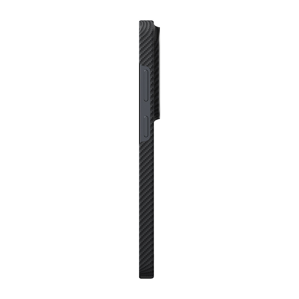 Galaxy S26 Ultra Kılıf M-safe Şarj Özellikli 600D Aramid Fiber Pitaka Ultra-Slim Classic Serisi Black-Grey Twill Kapak Siyah-Gri