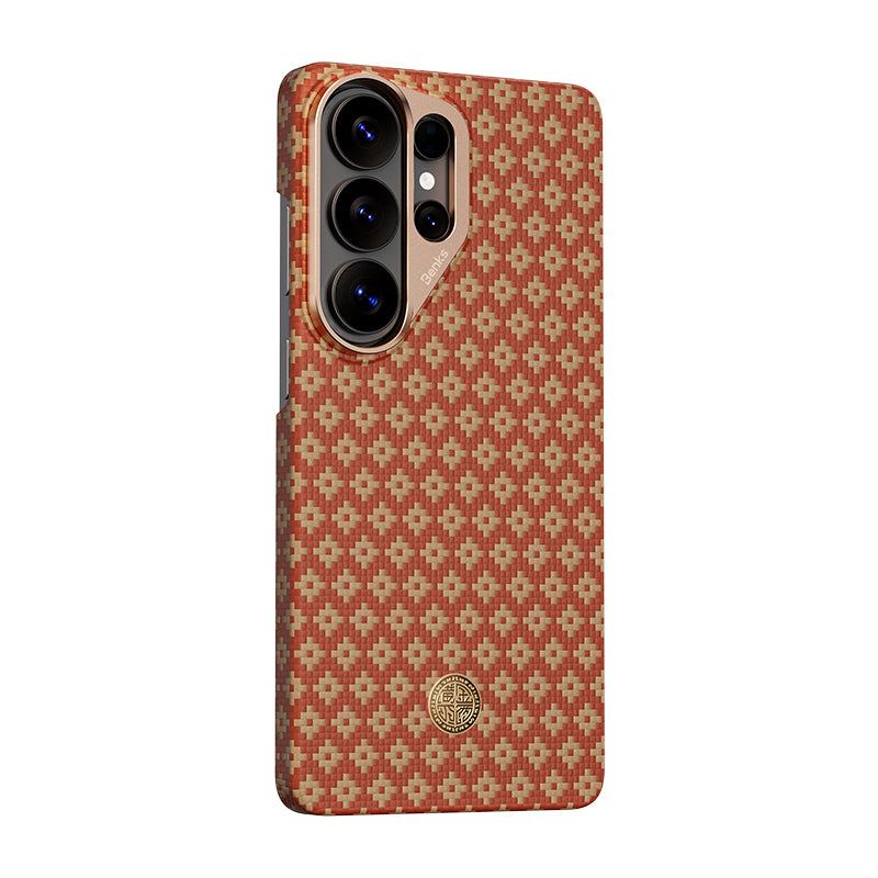 Galaxy S26 Ultra Kılıf M-Safe Şarj Özellikli Benks ArmorAir ArmorGrid Serisi Kevlar Kapak Açık Turuncu