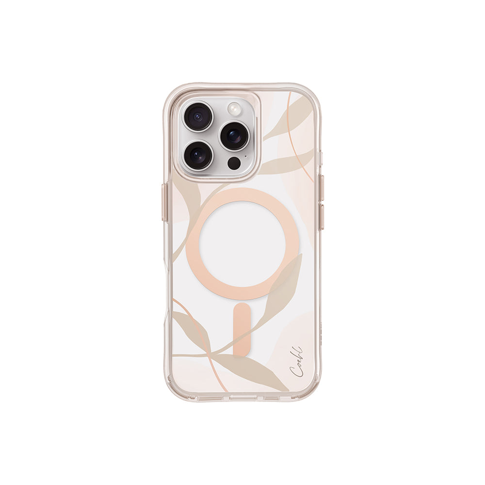 COEHL iPhone 16 Pro Kılıf Magsafe Şarj Özellikli Şeffaf Arka Yüzey Verdure Kılıf