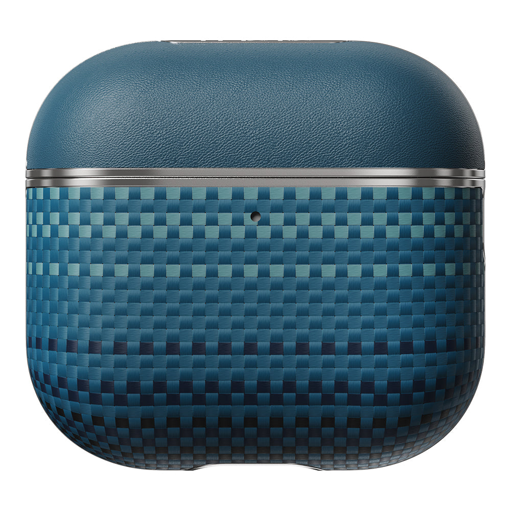 Apple Airpods Pro 2 Kılıf Aramid Fiber Pitaka Tactile Woven Sunset-Moonrise Serisi Sunset Kapak Mavi