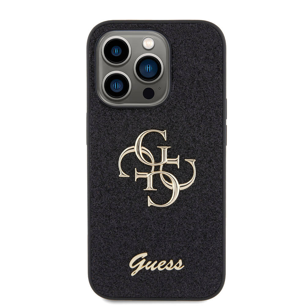 Guess Orjinal Lisanslı 4G Büyük Metal Logolu Glitter Siyah Kapak - enzaksesuar