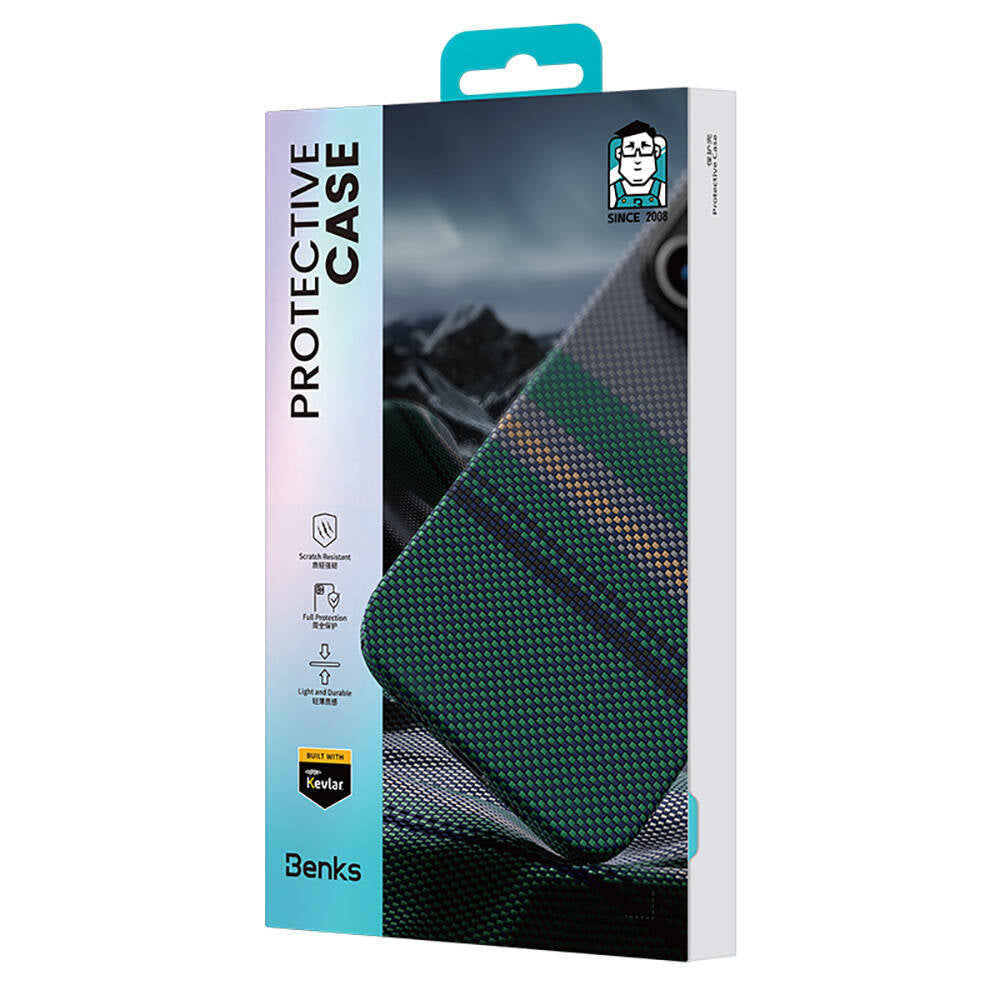 BENKS iPhone 16 Pro  Magsafe Şarj Özellikli Karbon Fiber Tasarımlı Aurora ArmorAir Kevlar Kılıf