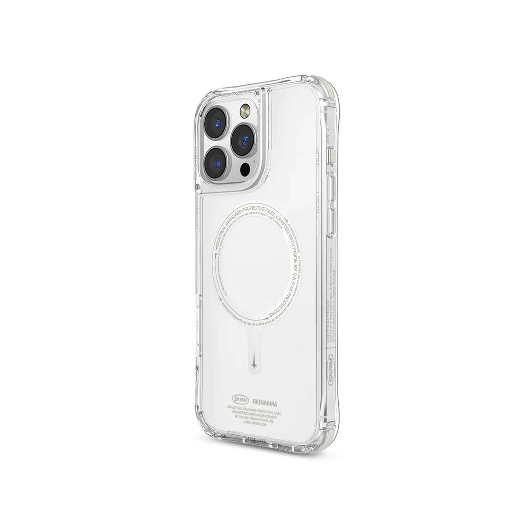 SKİNARMA iPhone 16 Pro Magsafe Şarj Özellikli Şeffaf Airbag Tasarımlı Saido Nightglow Kılıf