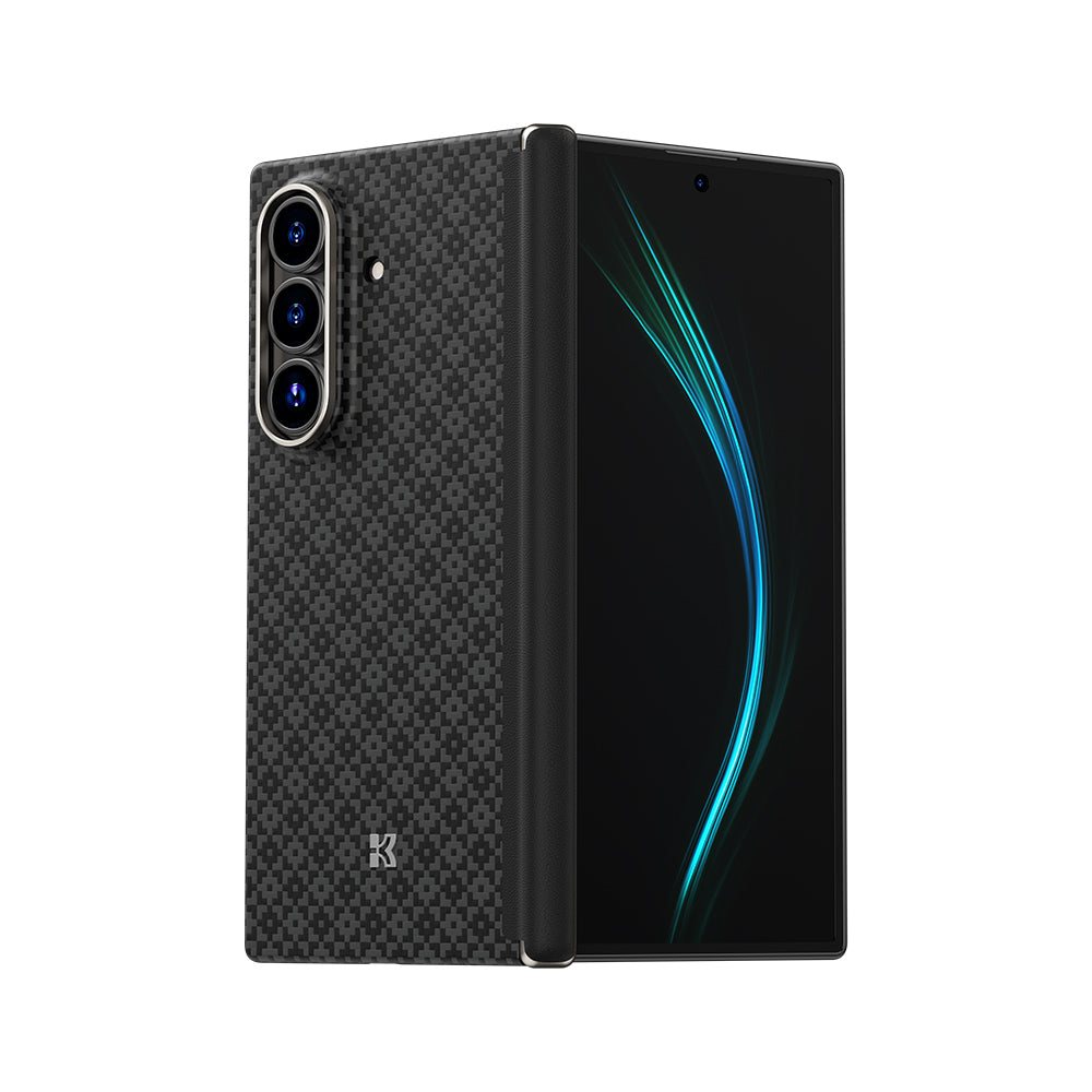 Galaxy Z Fold 7 Kılıf M-Safe Şarj Özellikli Benks ArmorAir ArmorGrid Serisi Kevlar Kapak Siyah