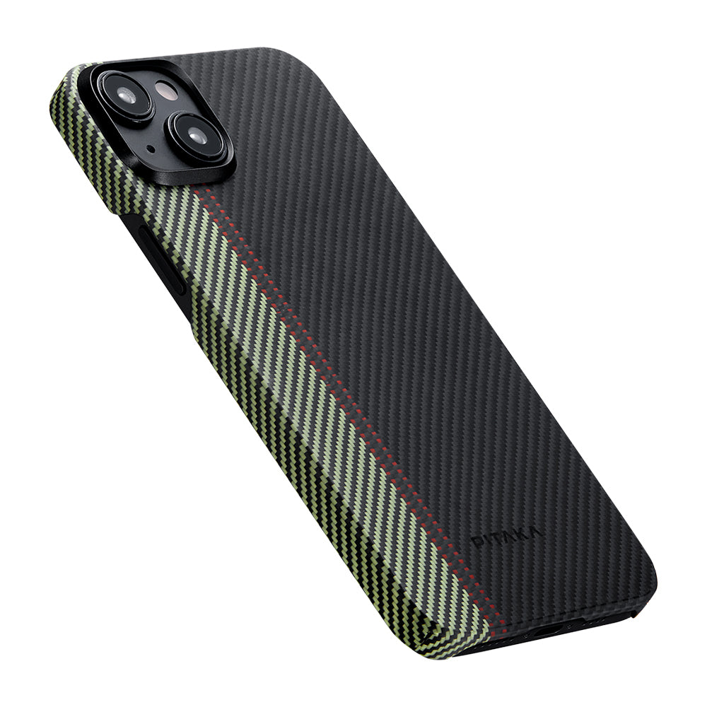 PİTAKA iPhone 15 Plus Magsafe Şarj Özellikli 600D Aramid Fiber Tactile Woven Orchestra Serisi Overture Kılıf