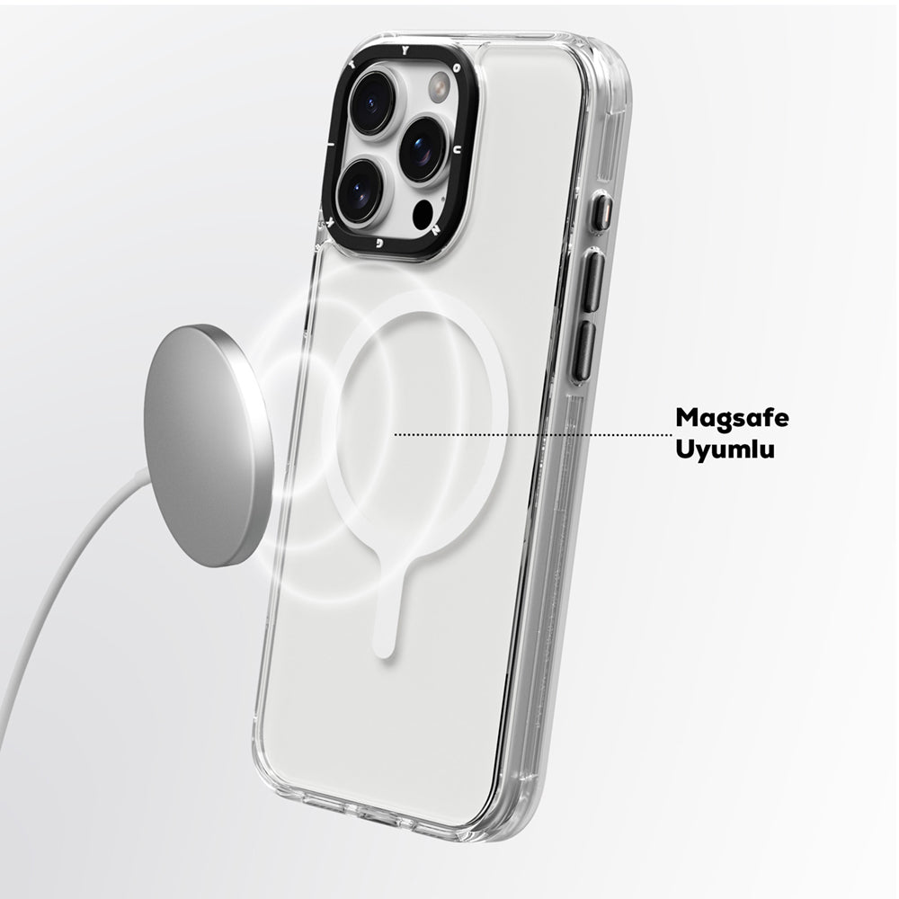 YOUNGKIT iPhone 16 Pro Max Magsafe Şarj Özellikli Crystal Color Serisi Şeffaf Kılıf