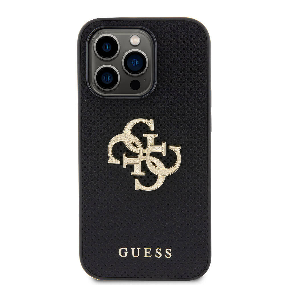 Guess Orjinal Lisanslı Delikli Yazı ve 4G Glitter Büyük Metal Logolu Siyah Kapak - enzaksesuar