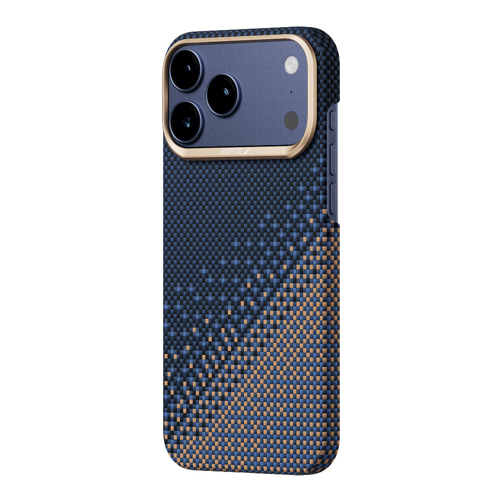 Apple iPhone 17 Pro Max Kılıf M-safe Şarj Özellikli Raptic Aramid Skin Serenity Serisi Kapak Lacivert