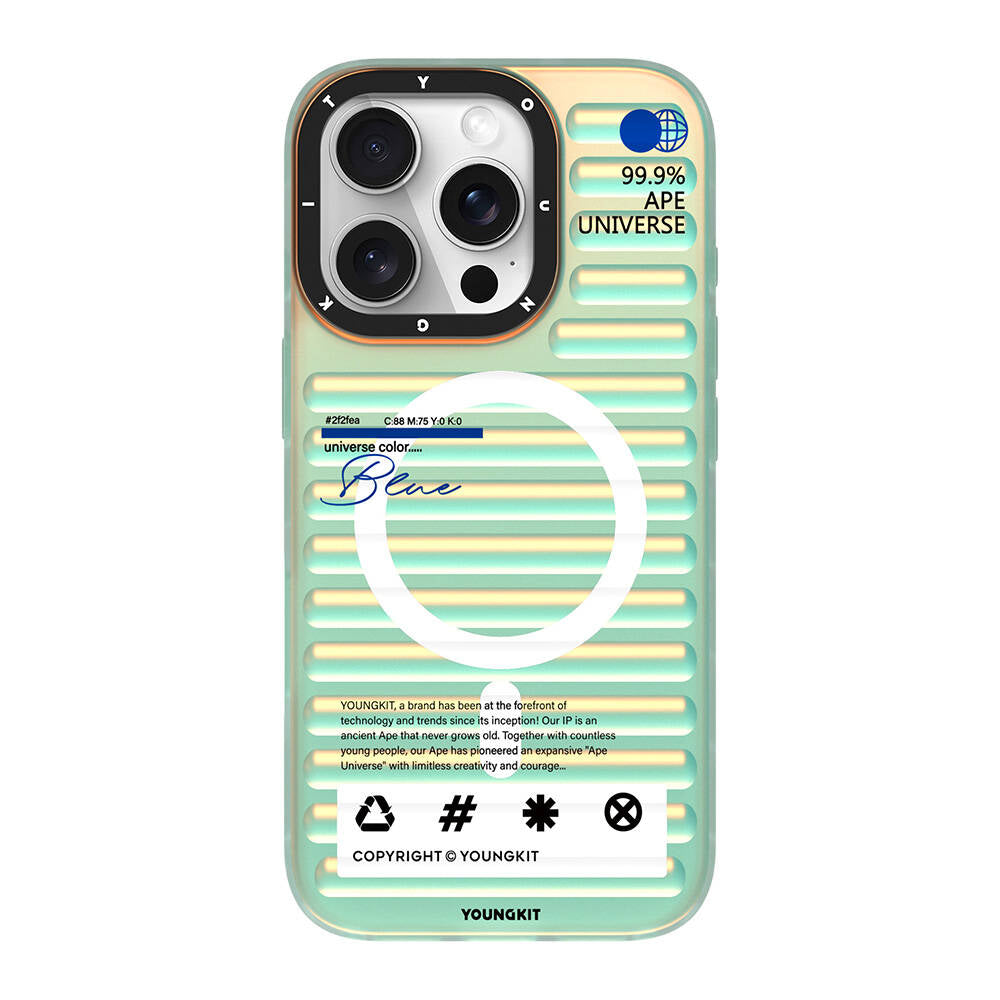 YOUNGKİT iPhone 16 Pro Max Magsafe Şarj Özellikli Chameleon Serisi Mavi Kılıf