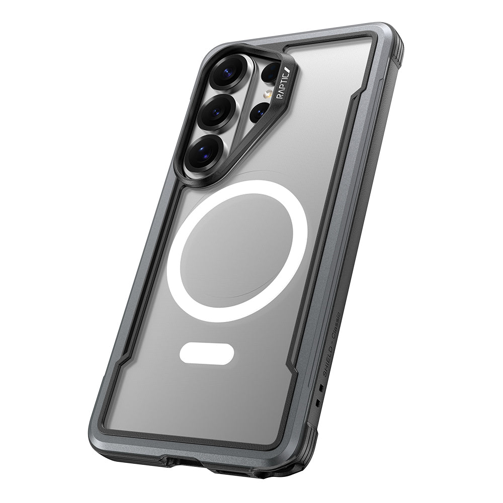 Galaxy S26 Ultra Kılıf M-safe Şarj Özellikli Airbagli Raptic Shield Serisi Şeffaf Arka Yüzey Kapak Siyah