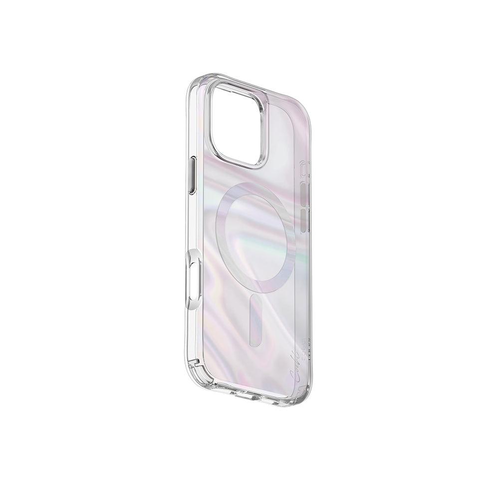COEHL iPhone 16 Pro Kılıf Magsafe Şarj Özellikli Holografik Şeffaf Arka Yüzey Savon Kılıf