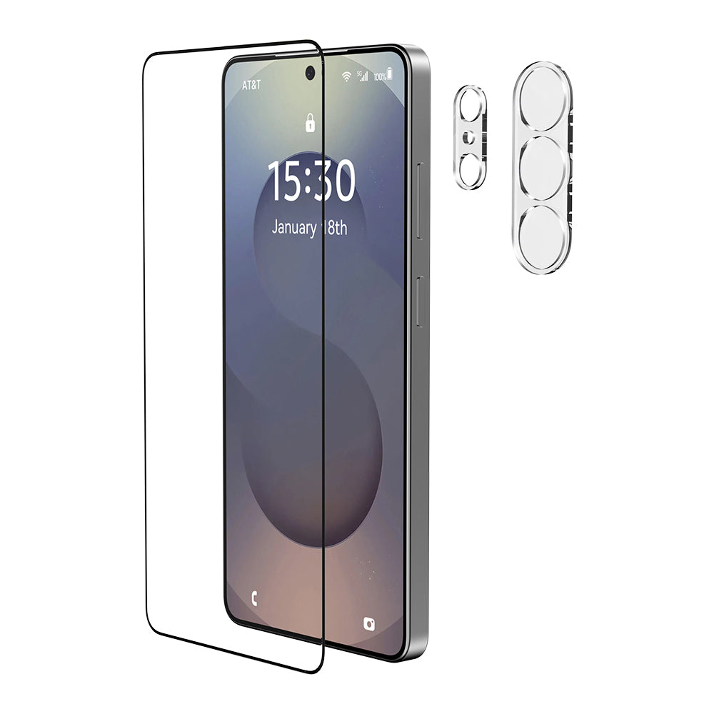 Galaxy S26 Ultra Raptic 2in1 Bundle Kit Parmak İzi BırakmayanTemperli Ekran Koruyucu + Lens Koruyucu Set Şeffaf
