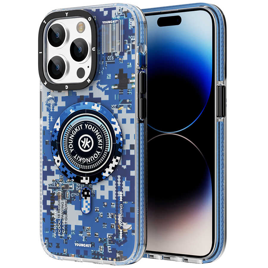 Youngkit Kamuflaj Serisi iPhone Mavi Kapak - enzaksesuar