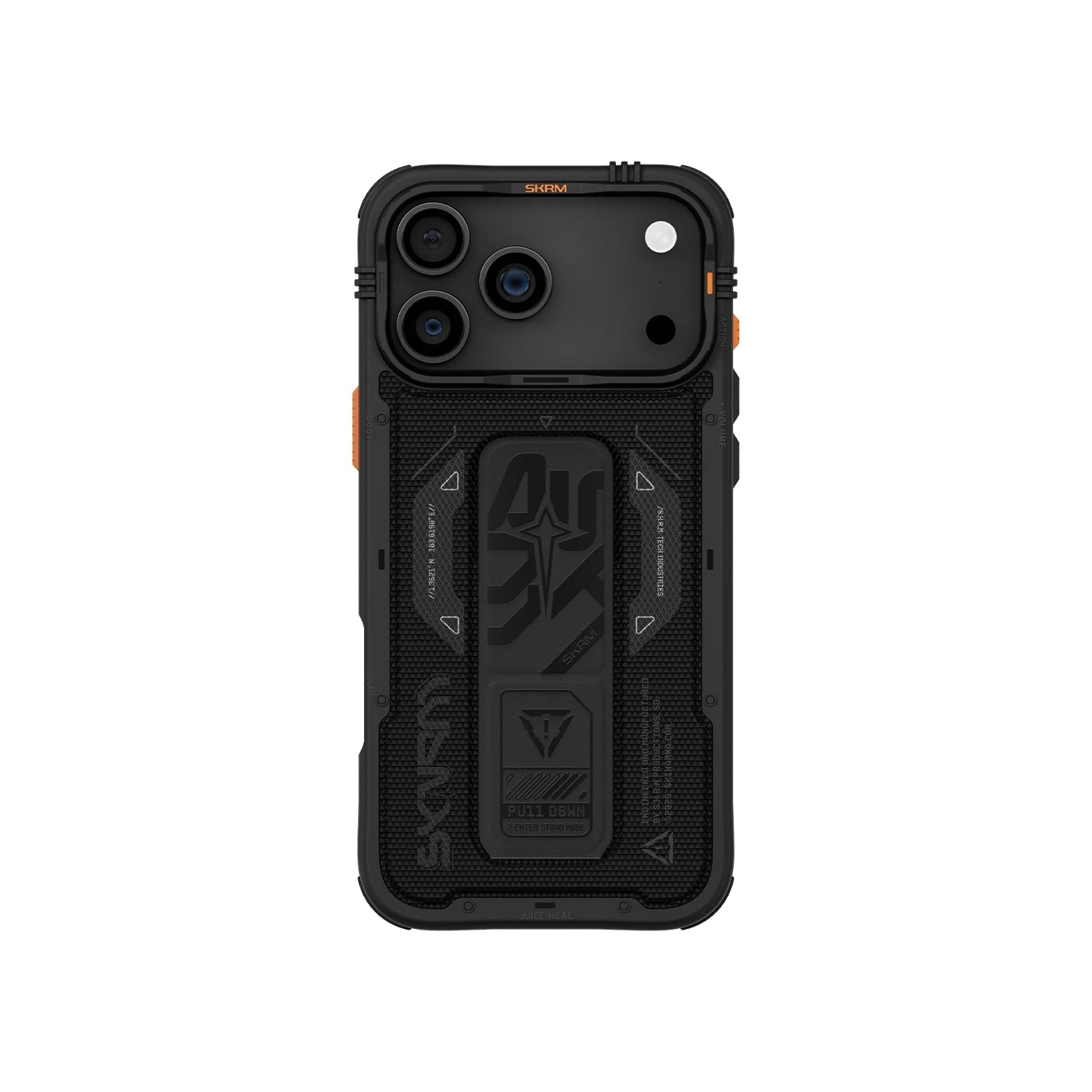 Apple iPhone 17 Pro Max Kılıf SkinArma M-safe Şarj Özellikli Airbag Tasarımlı Standlı Phantom Kapak Siyah