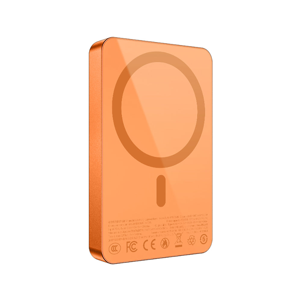 Recci RPB-W36 Ultra İnce PD 20W Hızlı Şarj Özellikli Wireless Powerbank 15W 10000mAh Turuncu