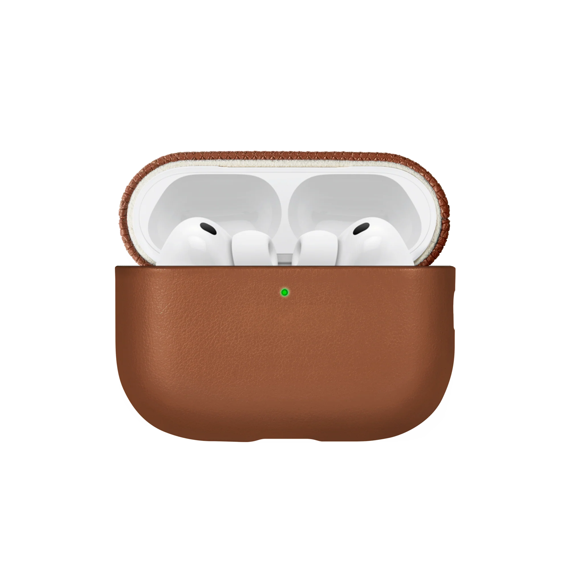 Apple AirPods Pro 3 Kılıf Qi M-Safe Şarj Özellikli Native Union Classic Serisi Suni Deri Kapak Kahverengi