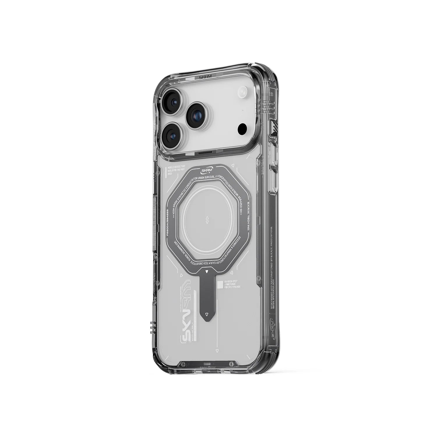 Apple iPhone 17 Pro Max Kılıf SkinArma M-safe Şarj Özellikli Airbag Tasarımlı Magma Kapak Füme