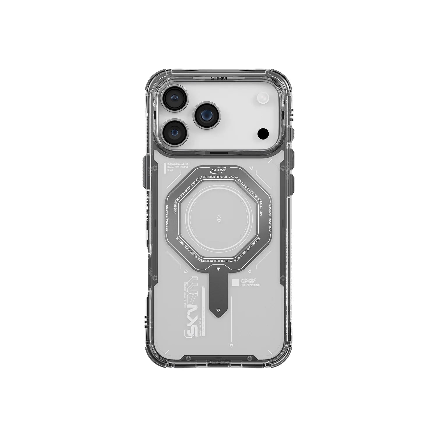 Apple iPhone 17 Pro Kılıf SkinArma M-safe Şarj Özellikli Airbag Tasarımlı Magma Kapak Füme