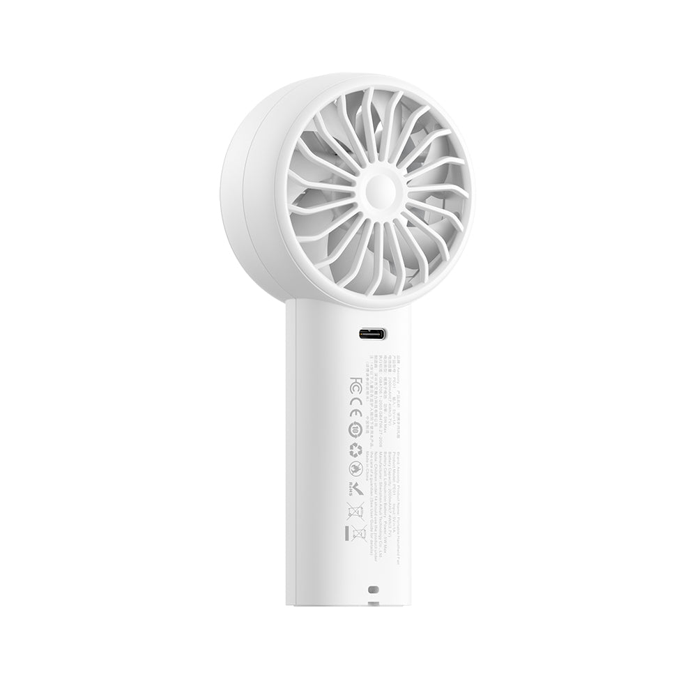 Aecooly PE01 Dijital LED Göstergeli 5 Kademeli Portatif Soğutucu El Fanı Beyaz