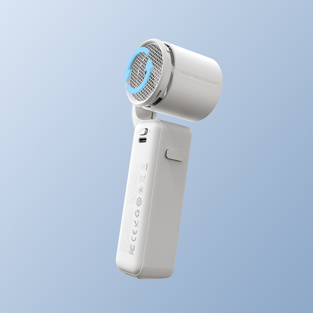 Aecooly PF04 Dijital LED Göstergeli 5 Kademeli Portatif Soğutucu El Fanı Beyaz