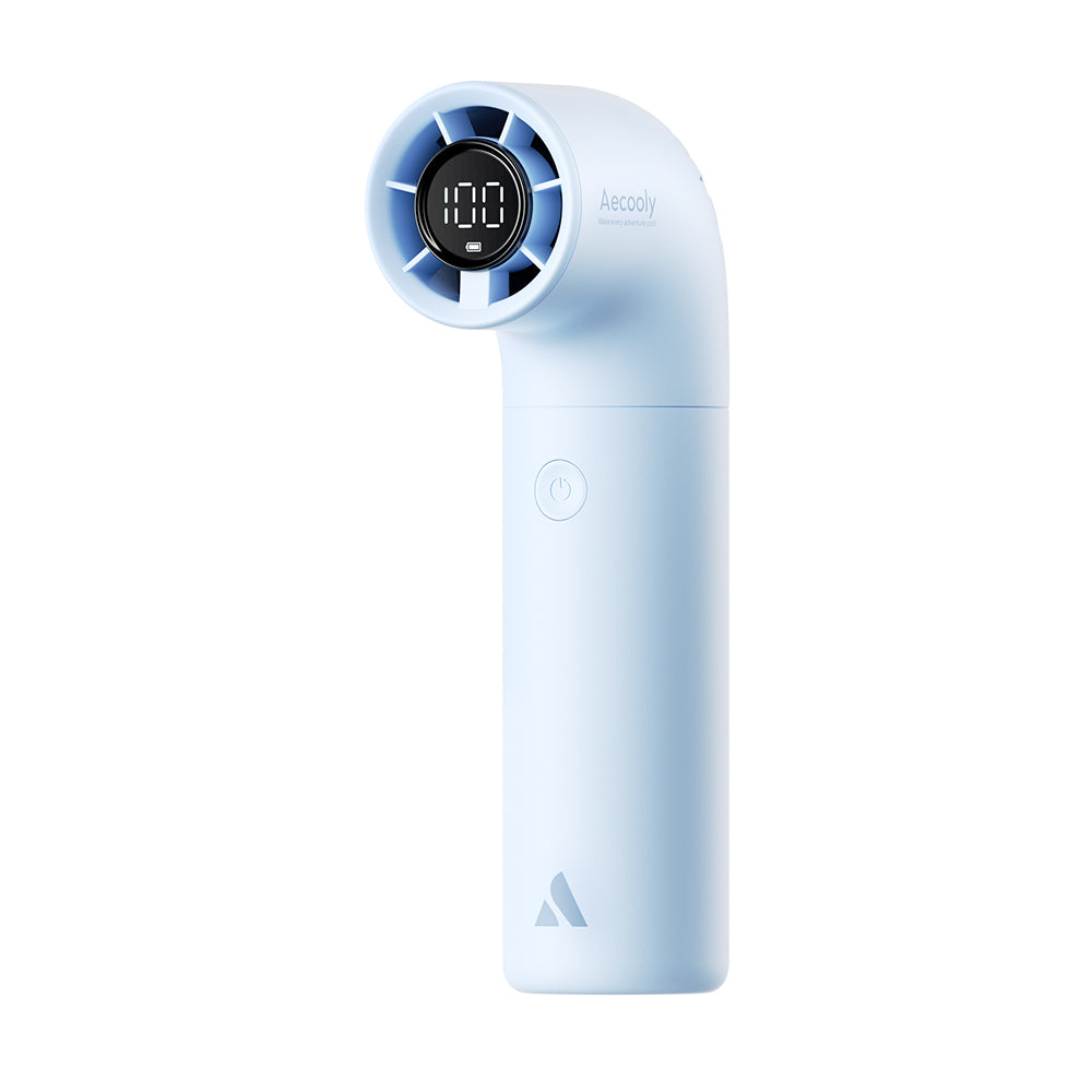 Aecooly PH02-A Aero Serisi Dijital LED Göstergeli Portatif Soğutucu El Fanı Mavi
