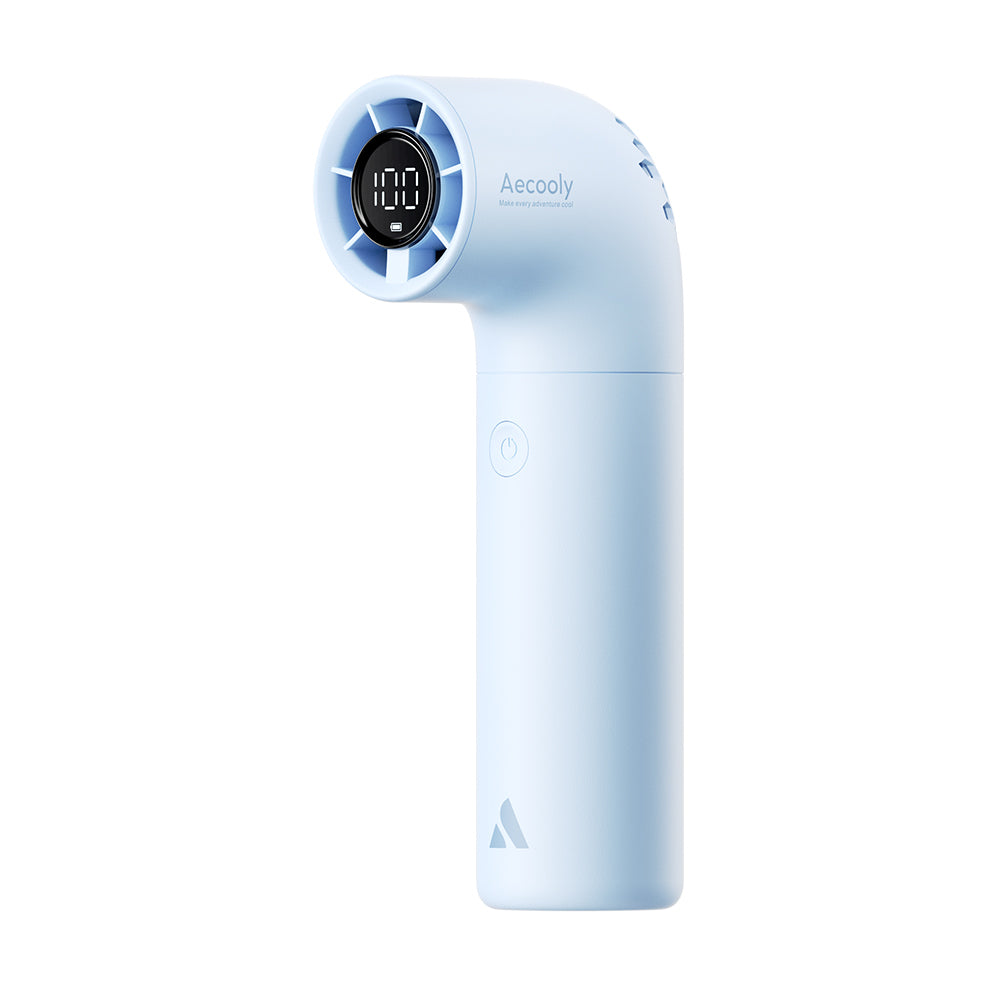 Aecooly PH02-A Aero Serisi Dijital LED Göstergeli Portatif Soğutucu El Fanı Mavi