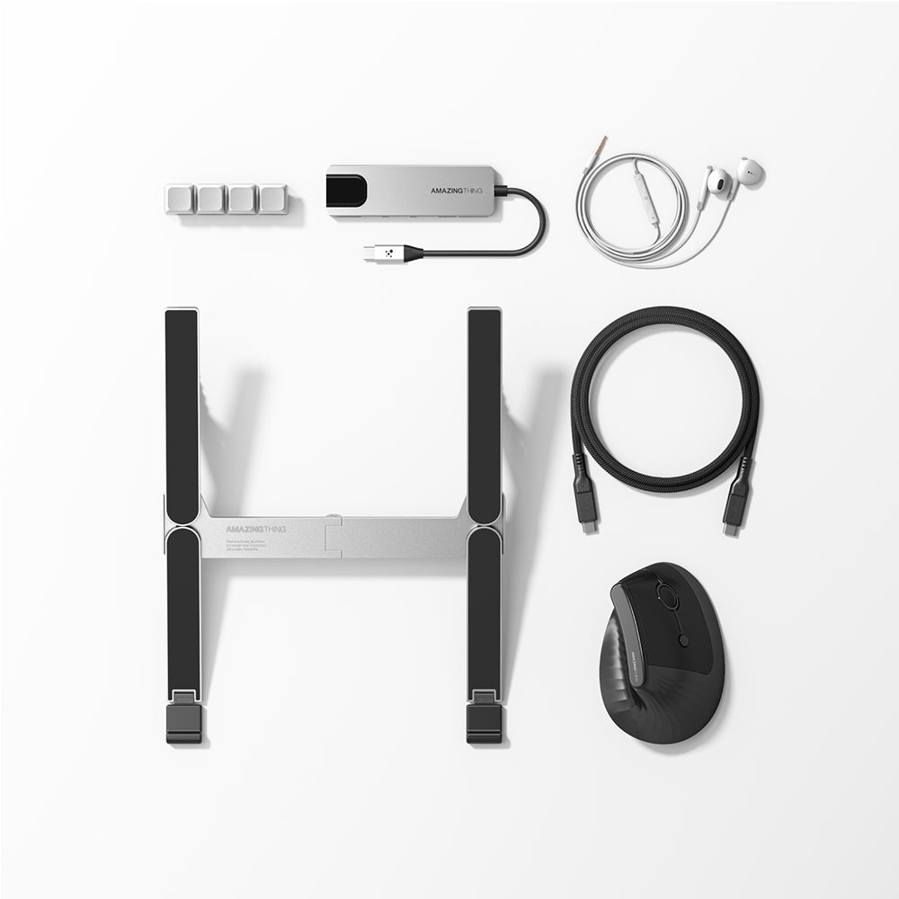 Amazingthing 5in1 Laptop Notebook Günlük Aksesuar Masaüstü Kiti Siyah-Beyaz