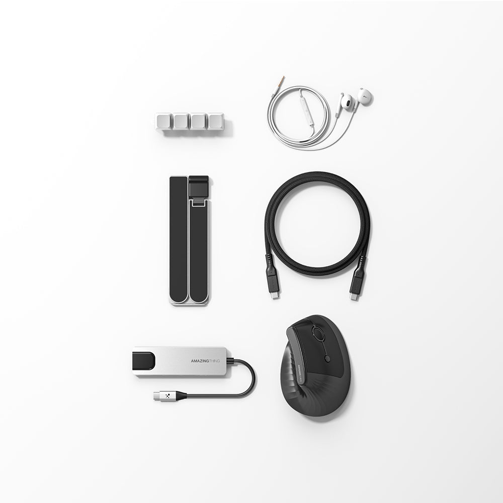 Amazingthing 5in1 Laptop Notebook Günlük Aksesuar Masaüstü Kiti Siyah-Beyaz