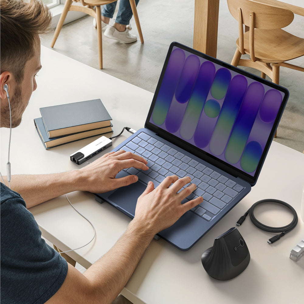 Amazingthing 5in1 Laptop Notebook Günlük Aksesuar Masaüstü Kiti Siyah-Beyaz