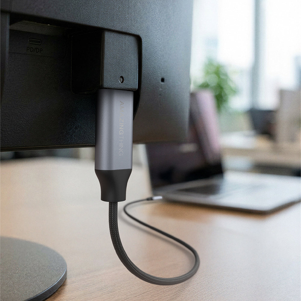 Amazingthing Thunder Pro HDTV Görüntü ve Ses Aktarıcı Type-C to HDMI Kablo Ultra HD 4K 60Hz 1.5M Gri