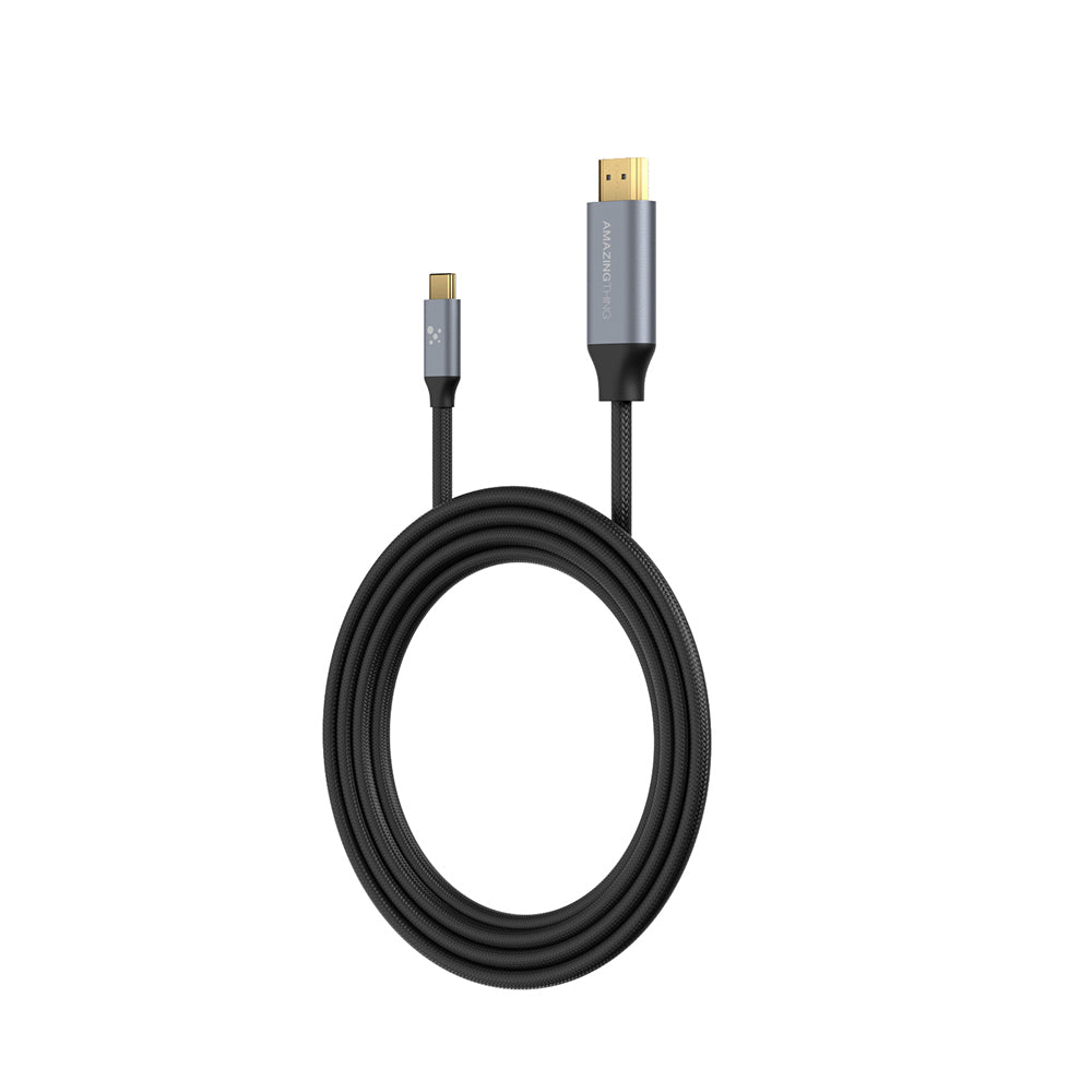 Amazingthing Thunder Pro HDTV Görüntü ve Ses Aktarıcı Type-C to HDMI Kablo Ultra HD 4K 60Hz 1.5M Gri