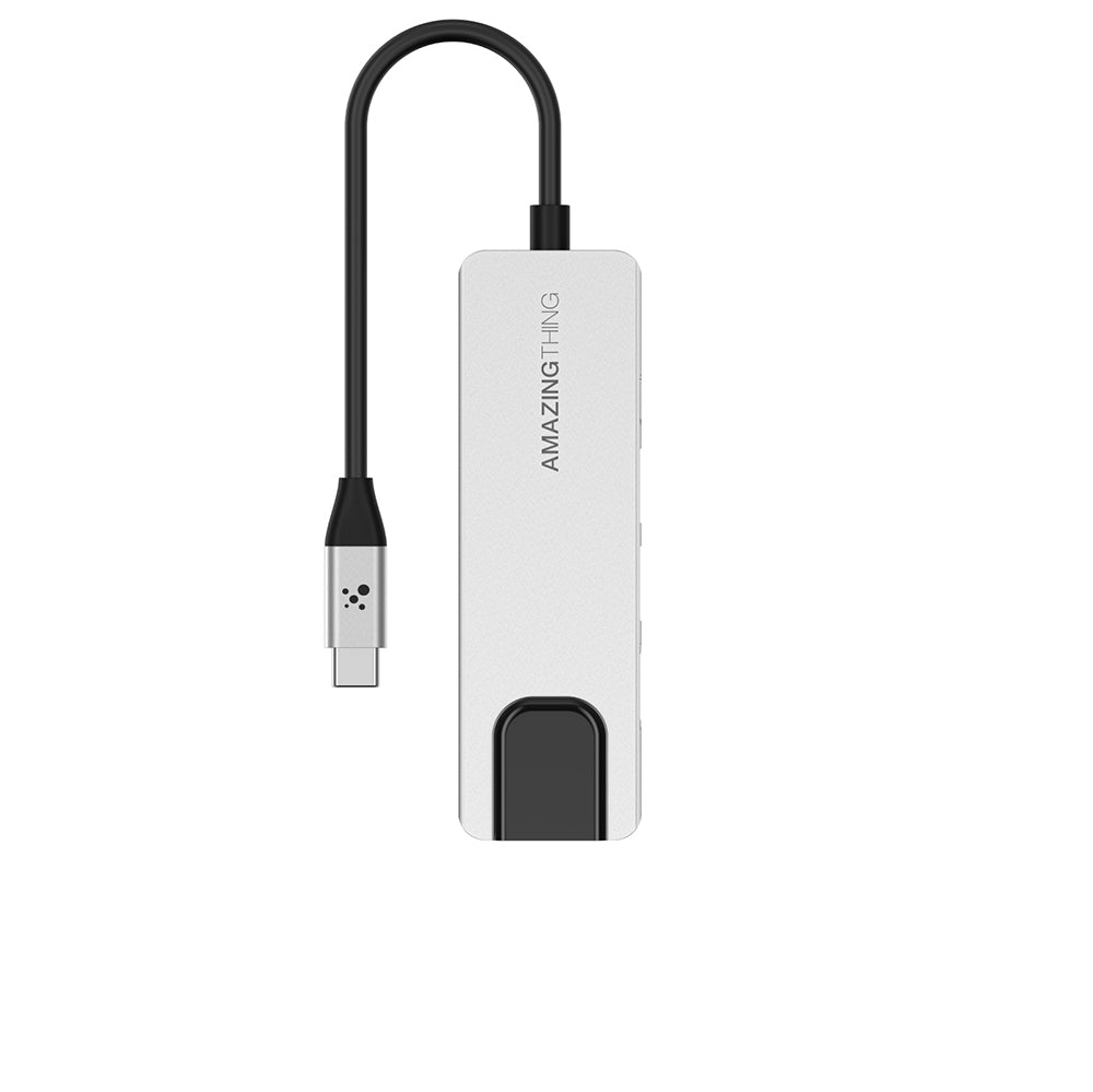 Amazingthing Thunder Pro RJ45 Type-c to HDTV 5 in 1 4K 60Hz Ethernet Dönüştürücü Adaptör Gri