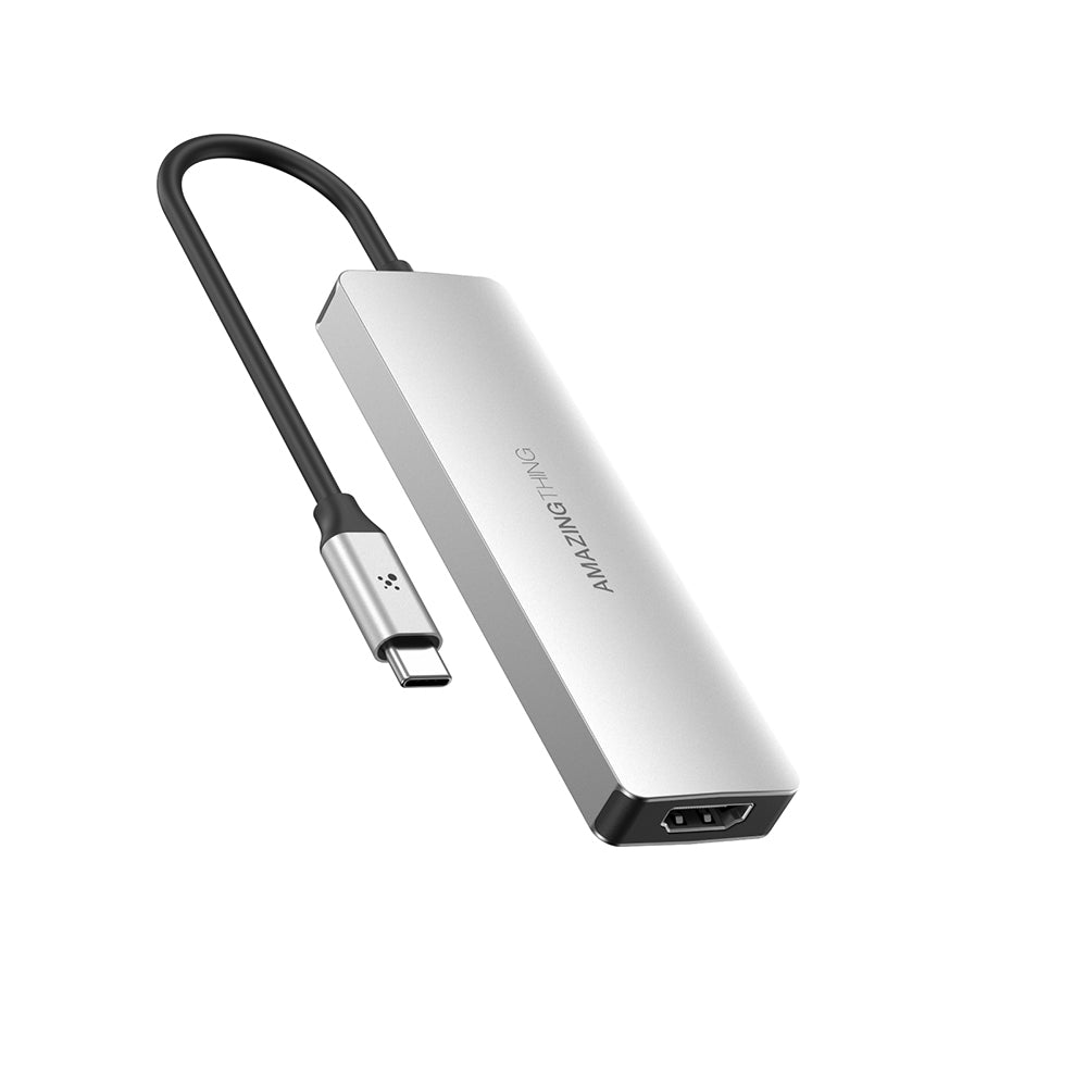 Amazingthing Thunder Pro Type-c to HDTV 5 in 1 4K 60Hz Dönüştürücü Adaptör Gri