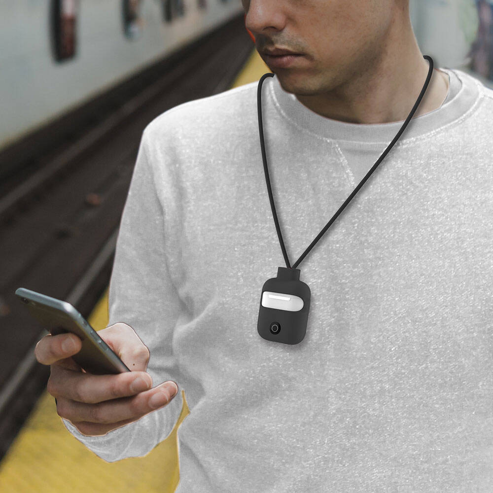 Airpods 2. Nesil Kılıf Boyun Askılı Jelly Bean Tasarımlı Kablosuz Şarj Özellikli Lisanslı Switcheasy ColorBuddy Kılıf Beyaz