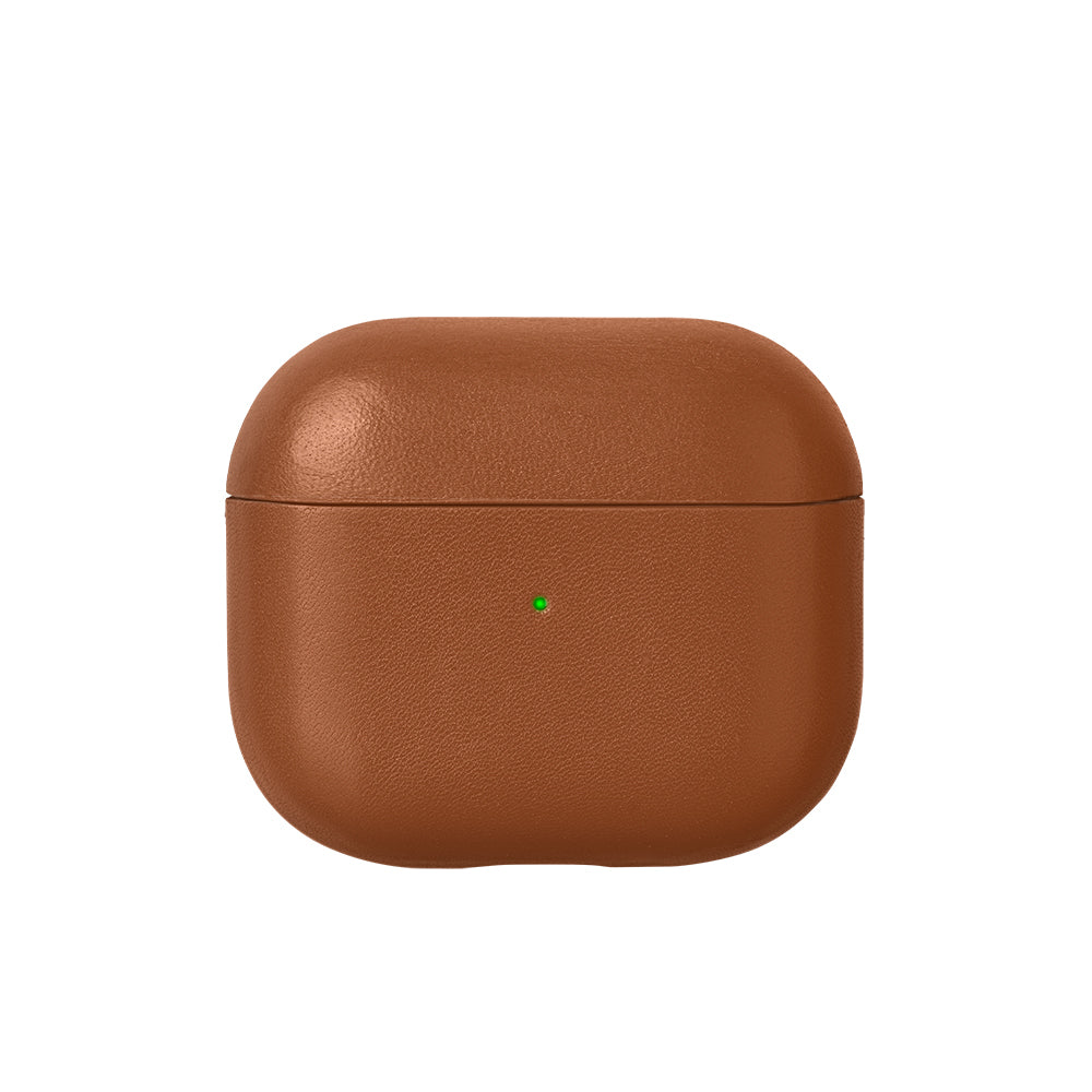 Apple AirPods 3.Nesil Kılıf M-Safe Şarj Özellikli Native Union Hakiki Nappa Derisi Klasik Kapak Kahverengi