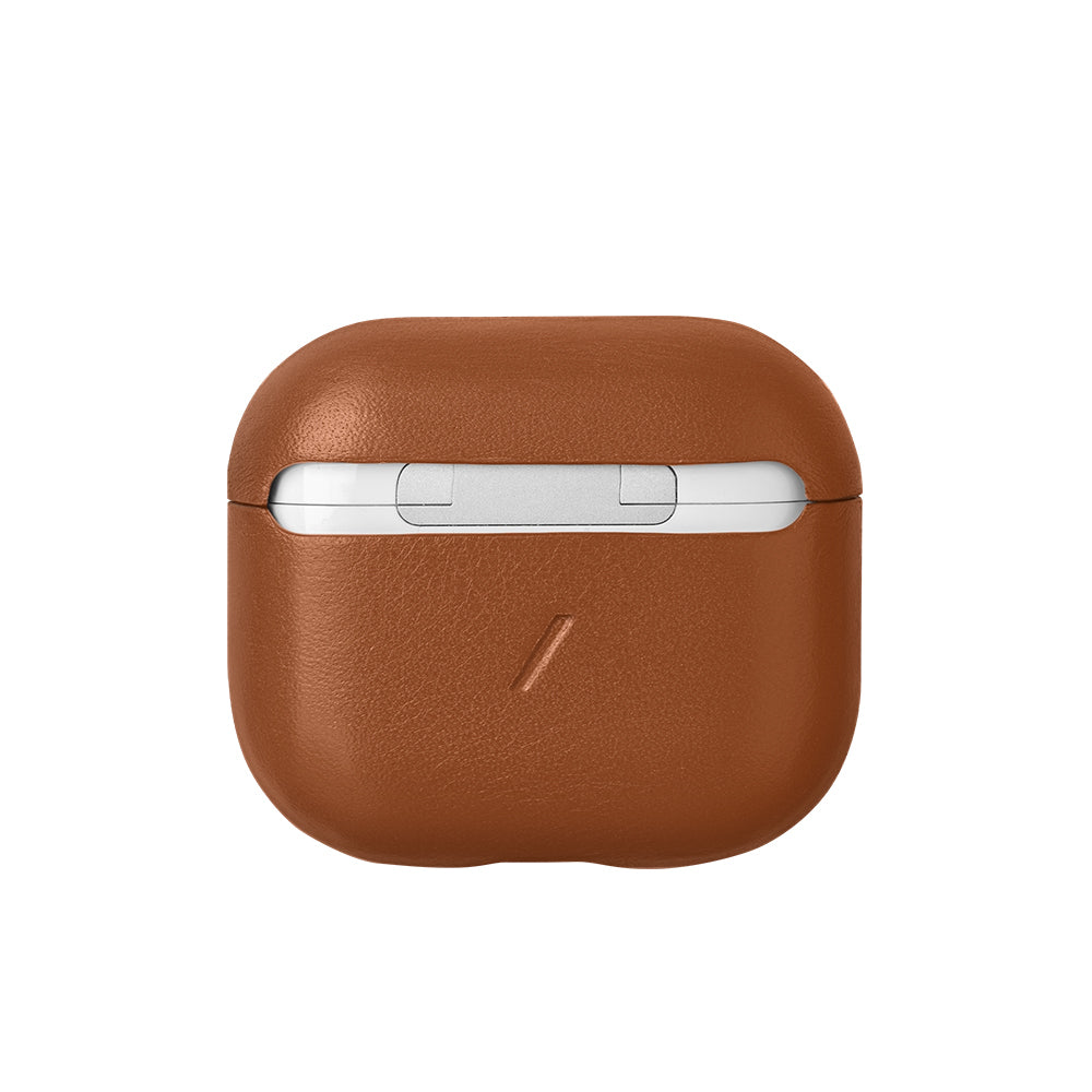Apple AirPods 3.Nesil Kılıf M-Safe Şarj Özellikli Native Union Hakiki Nappa Derisi Klasik Kapak Kahverengi